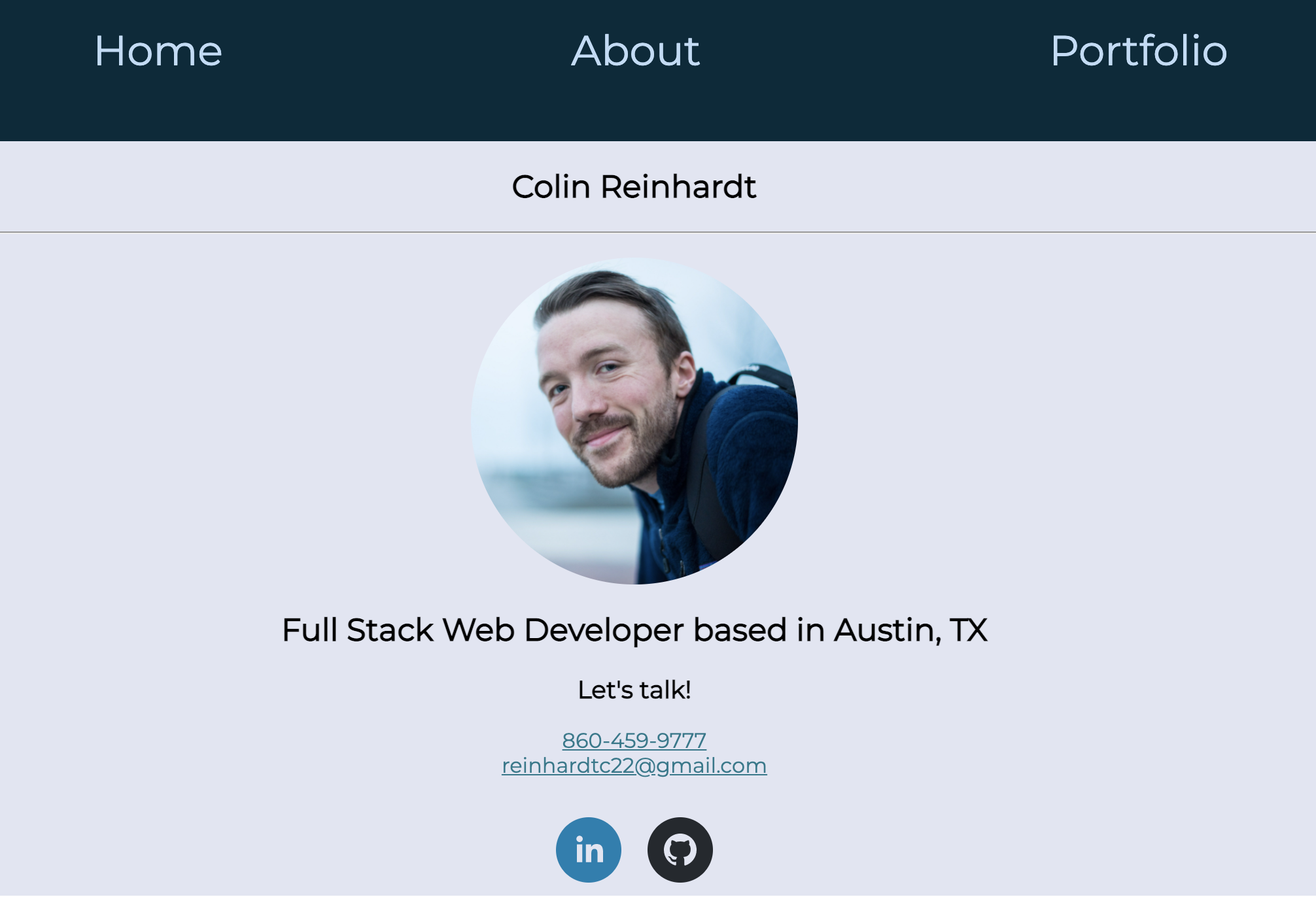 GitHub - reinhardtc/react-portfolio: This is my portfolio I built using ...
