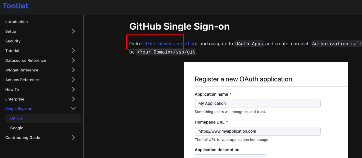 [docs]: fix typo in GitHub and Google(SSO) docs · Issue #2892 · ToolJet ...