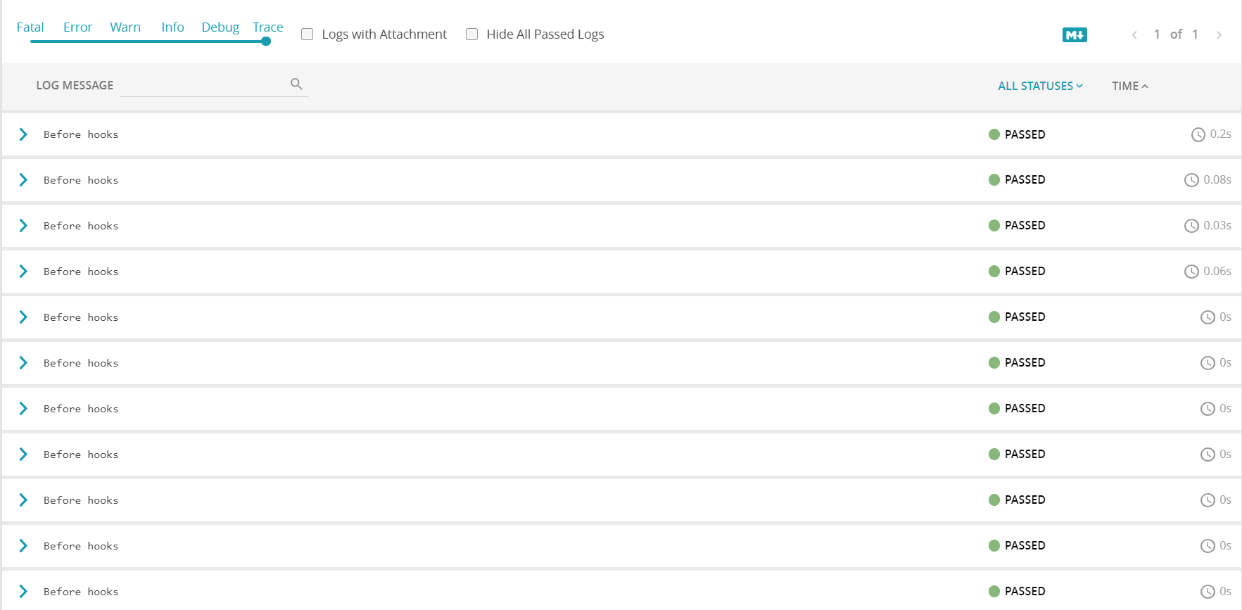 Do not display before and after hooks · Issue 1426 · reportportal