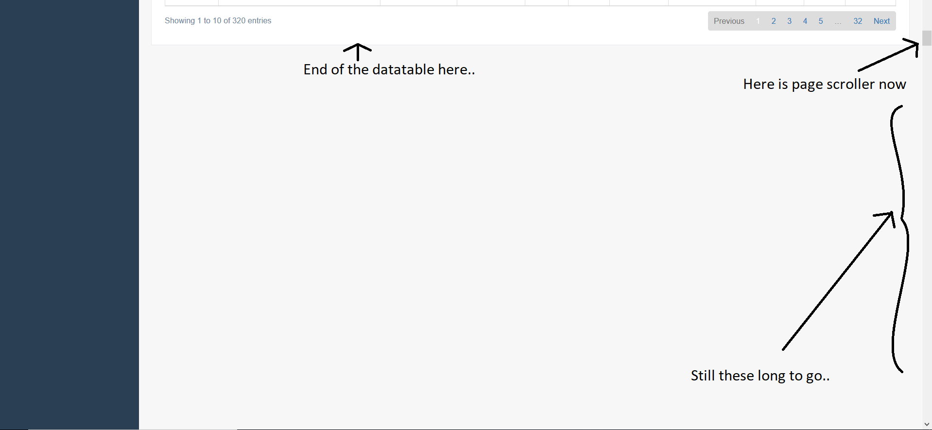 Page length automatically increases as data in datatable increases