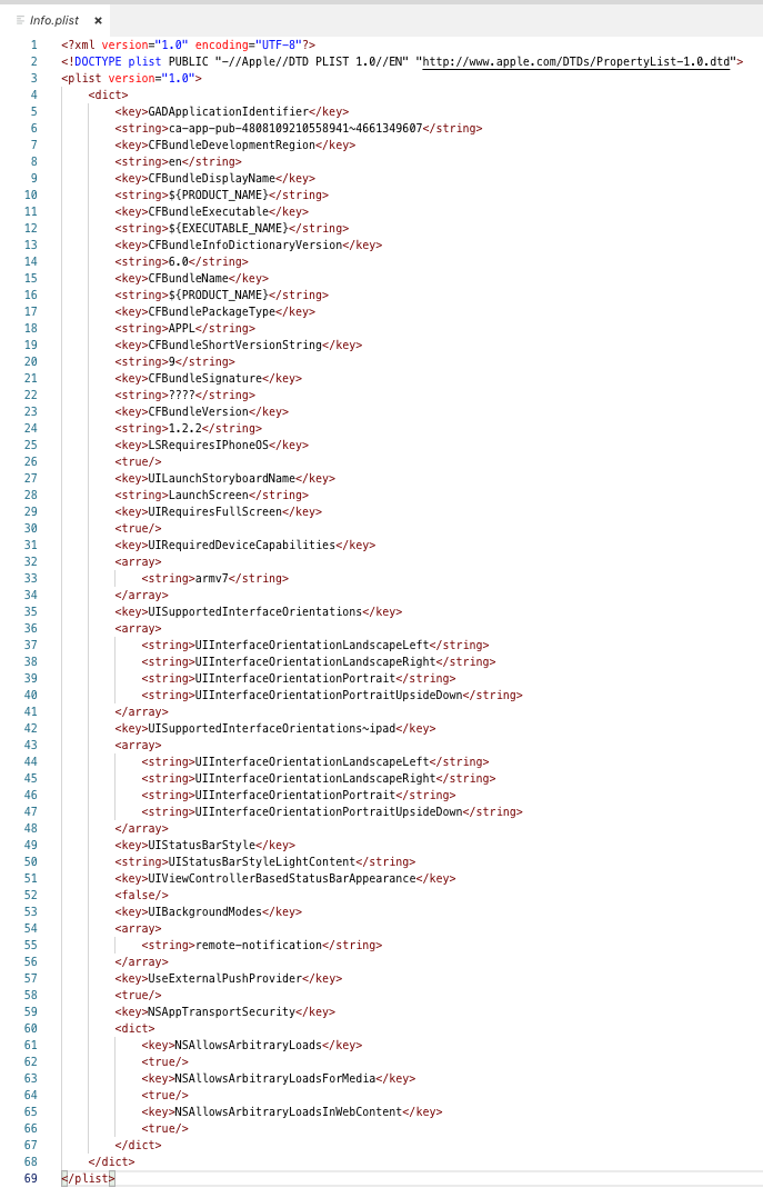 info plist