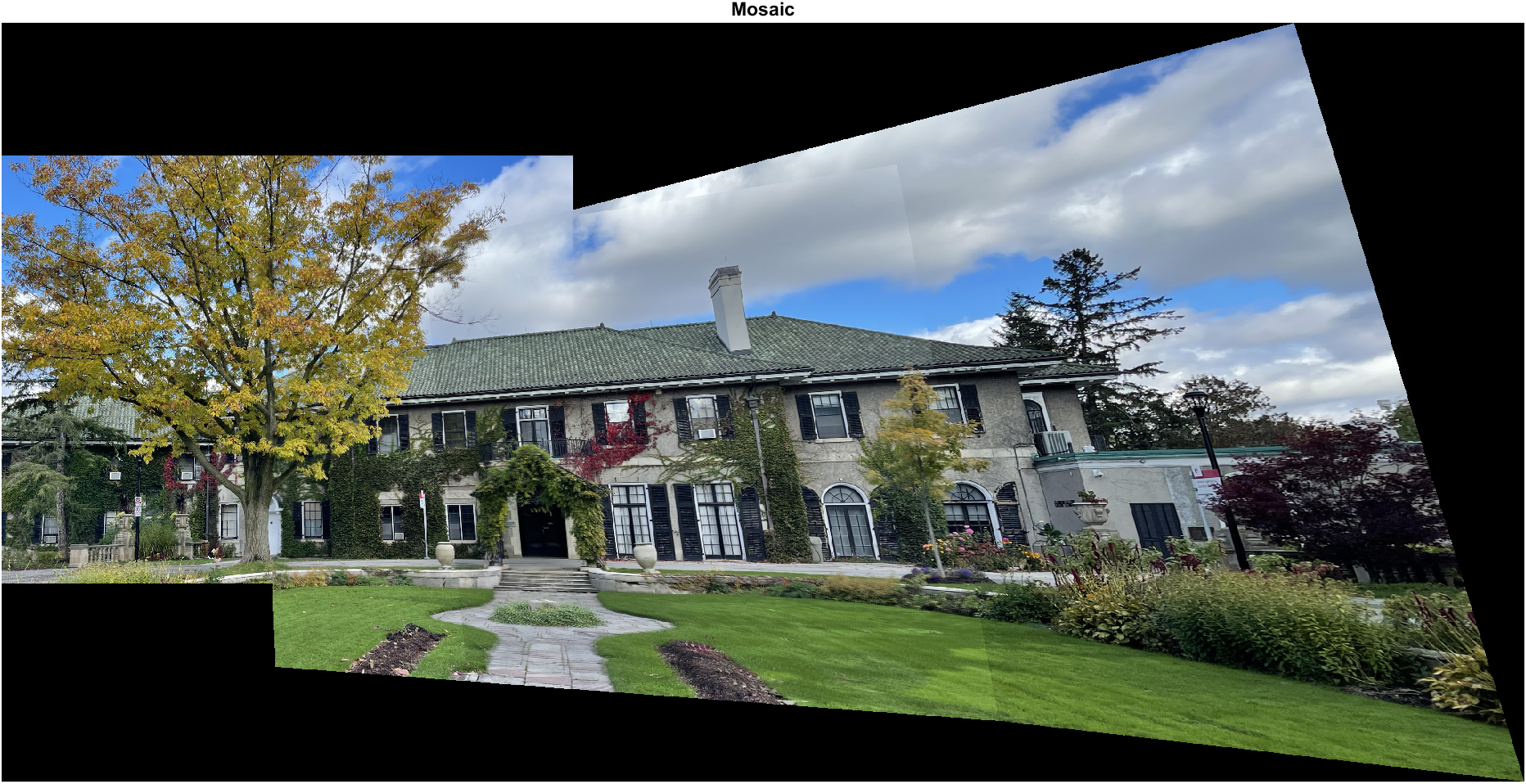 Part B Final Stitched Image (Img1+Img2 + Img3) with Features