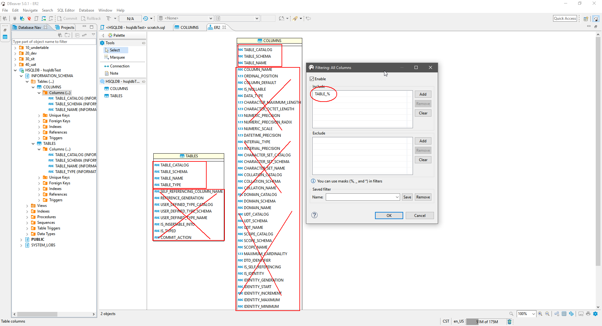 Can the global and tablelevel columns filter be applied to both