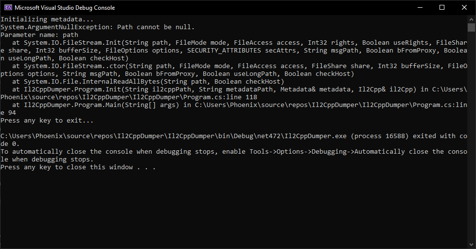 Invalid Path · Issue #435 · Perfare/Il2CppDumper · GitHub