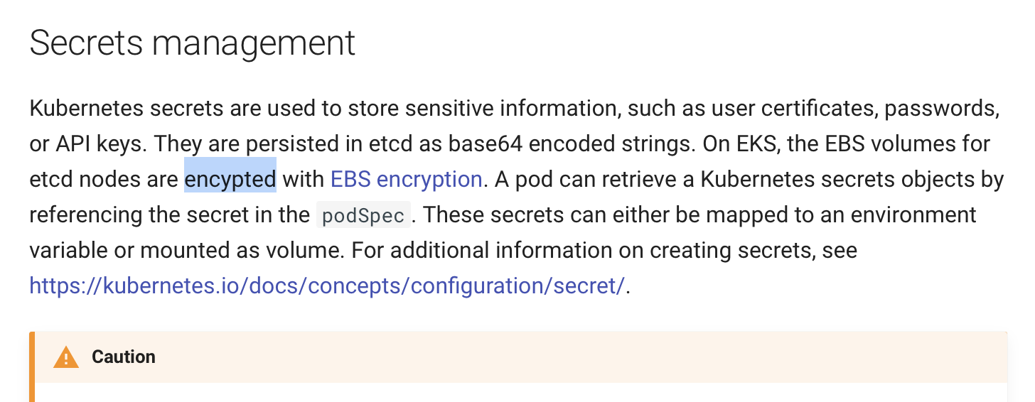 Typo: encrypted in Secrets management section of Data encryption and ...