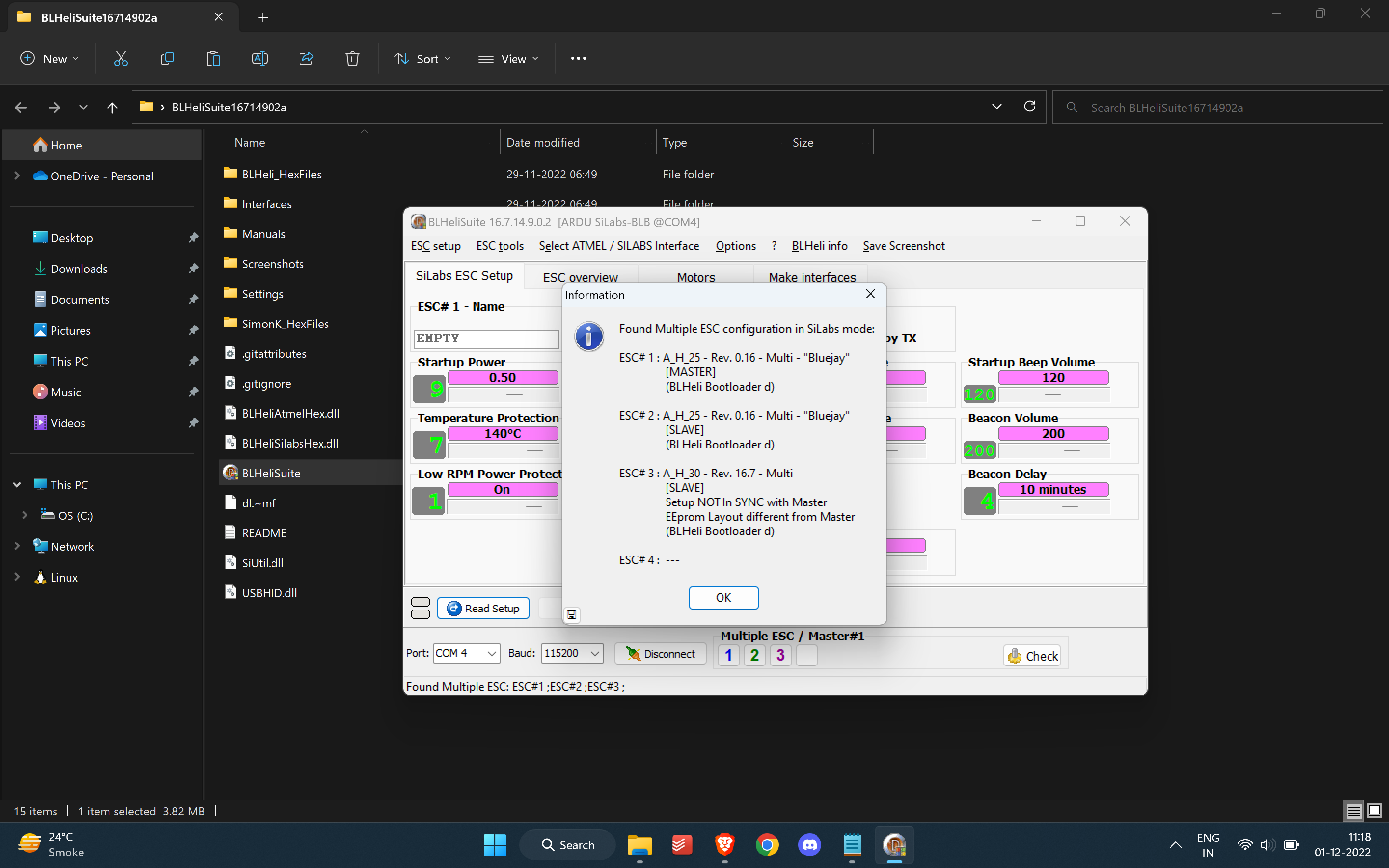 ESCs not detecting on configurator when uploaded bluejay firmware using ...