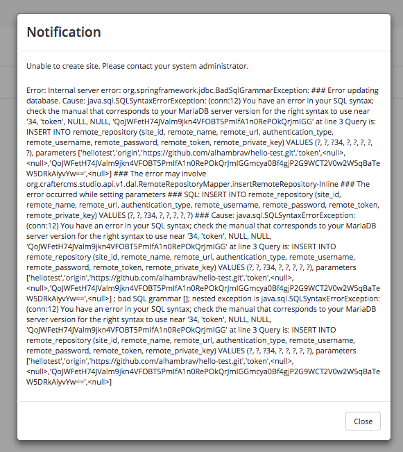 [studio] Cannot create a site based on a remote repo · Issue #2073 ...