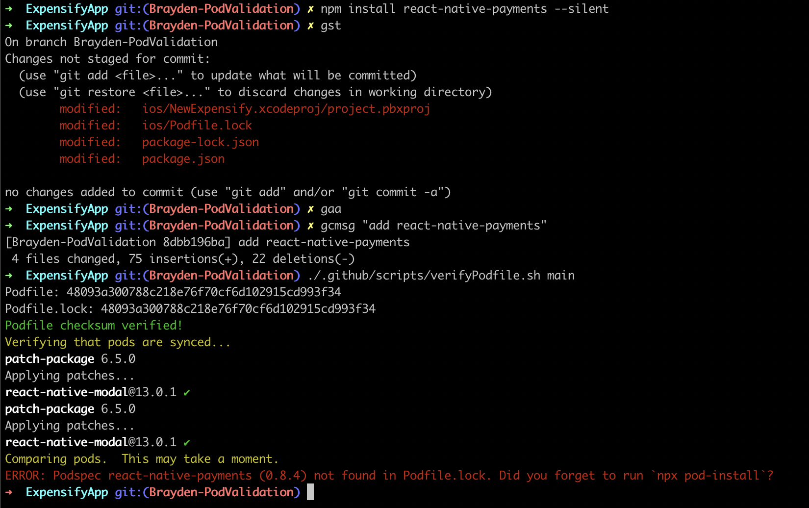 Added package without run pod install