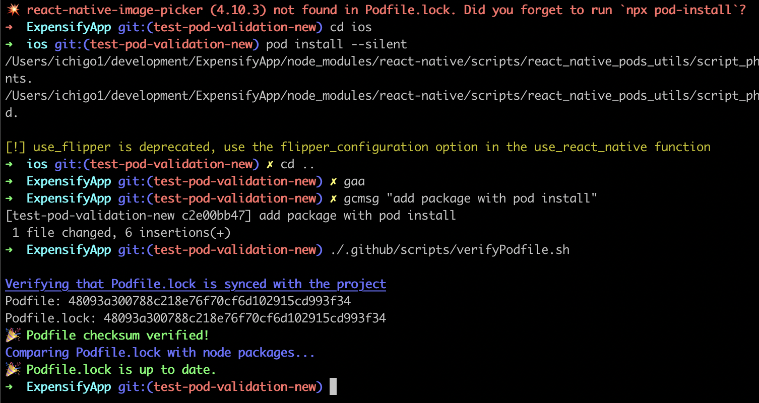 Add package with pod install - success