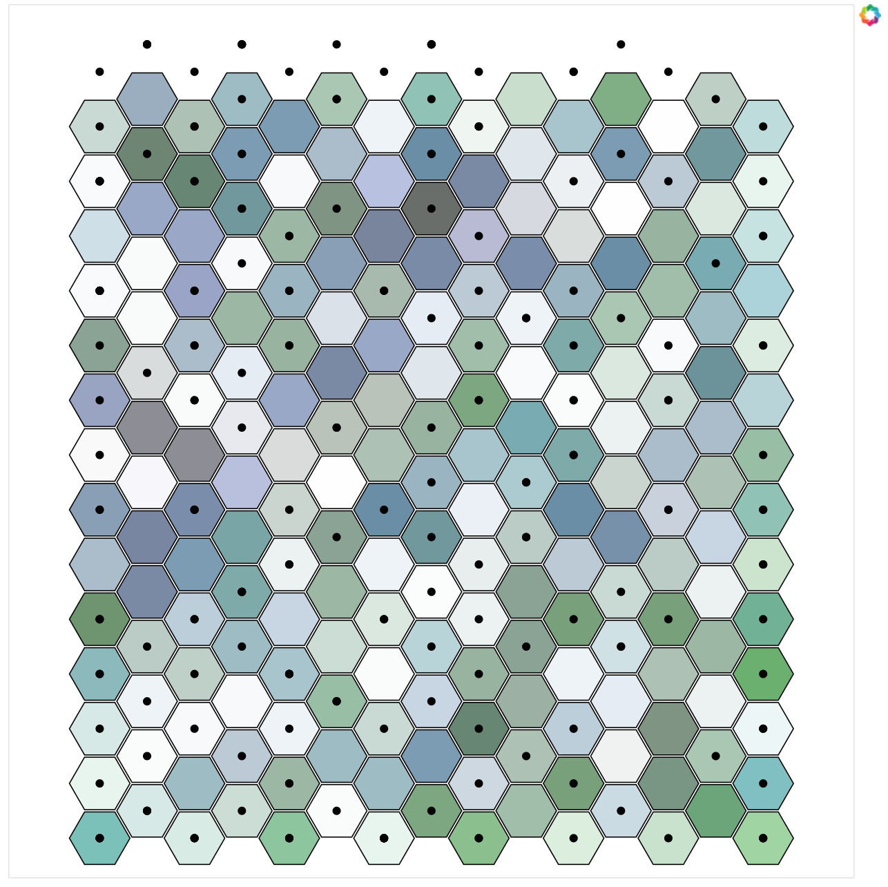 How to translate Hexagonal Topology matplotlib plot to an interactive ...