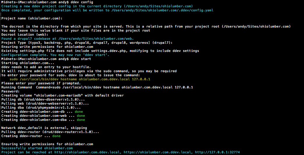 Ddev fails to start a project created on ddev