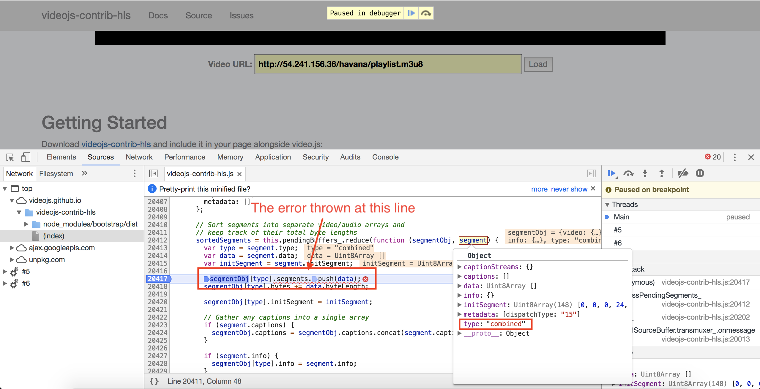 Unable to play a stream when the segment type is · Issue