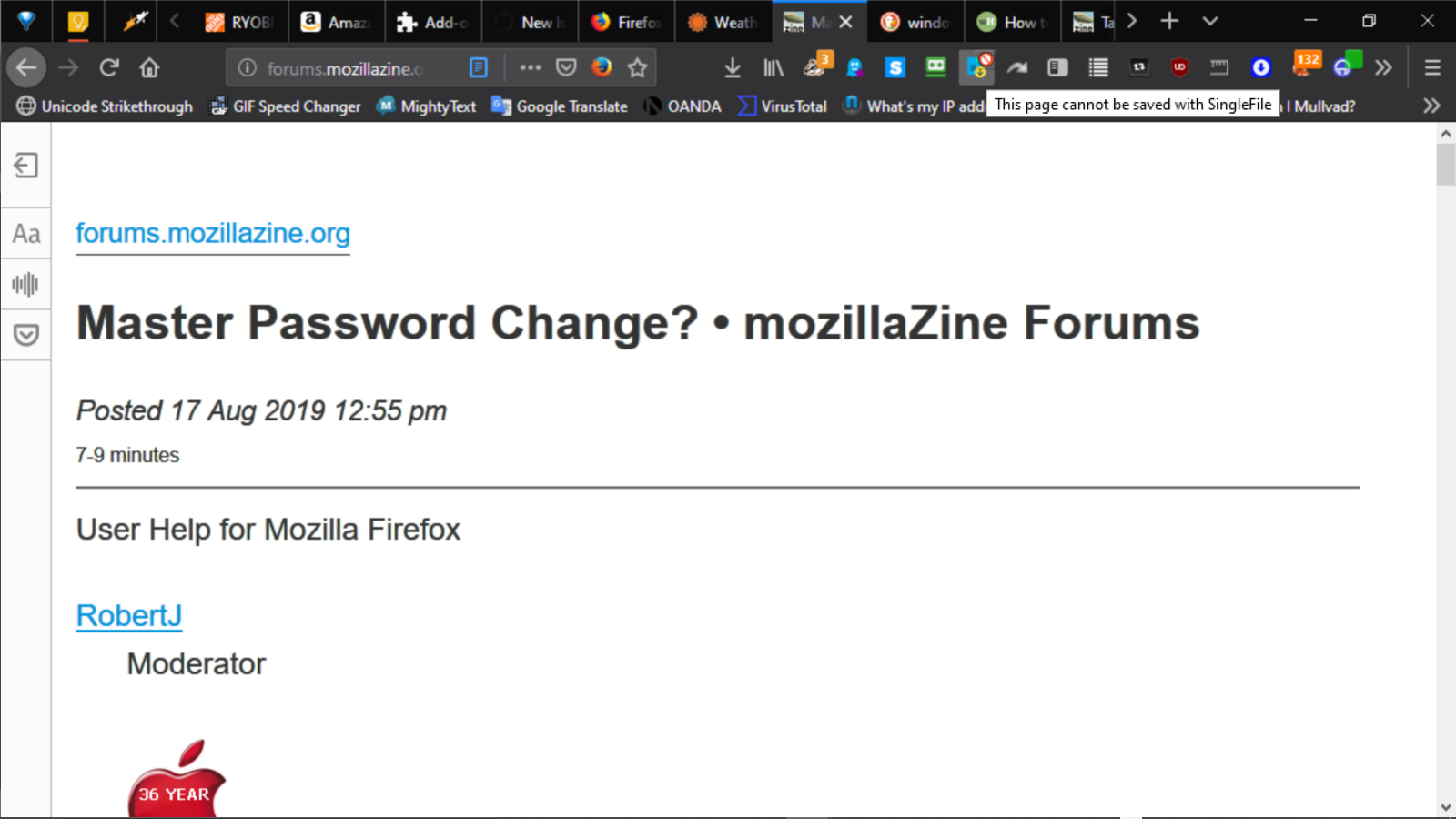 SingleFile not working with Firefox Quantum 'Reader View' feature ...