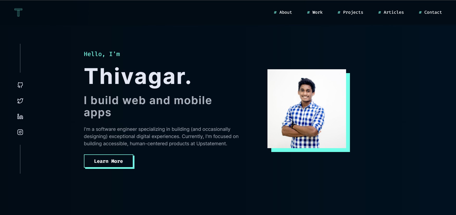 GitHub - thivatm/portfolio-v1: Second iteration of my portfolio website