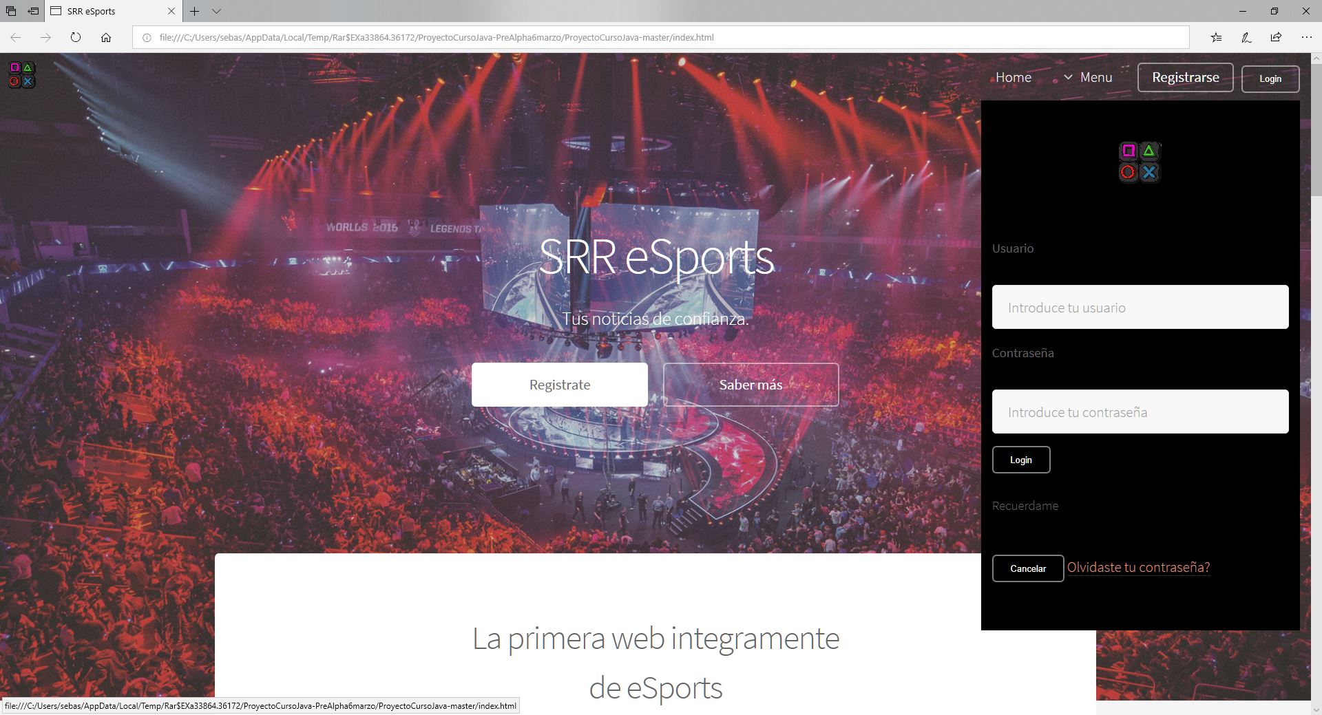 GitHub - Flequi96/ProyectoCursoJava: Página Esports