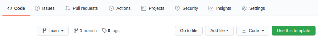 screenshot showing where "Use this template" button is in the GitHub repository page