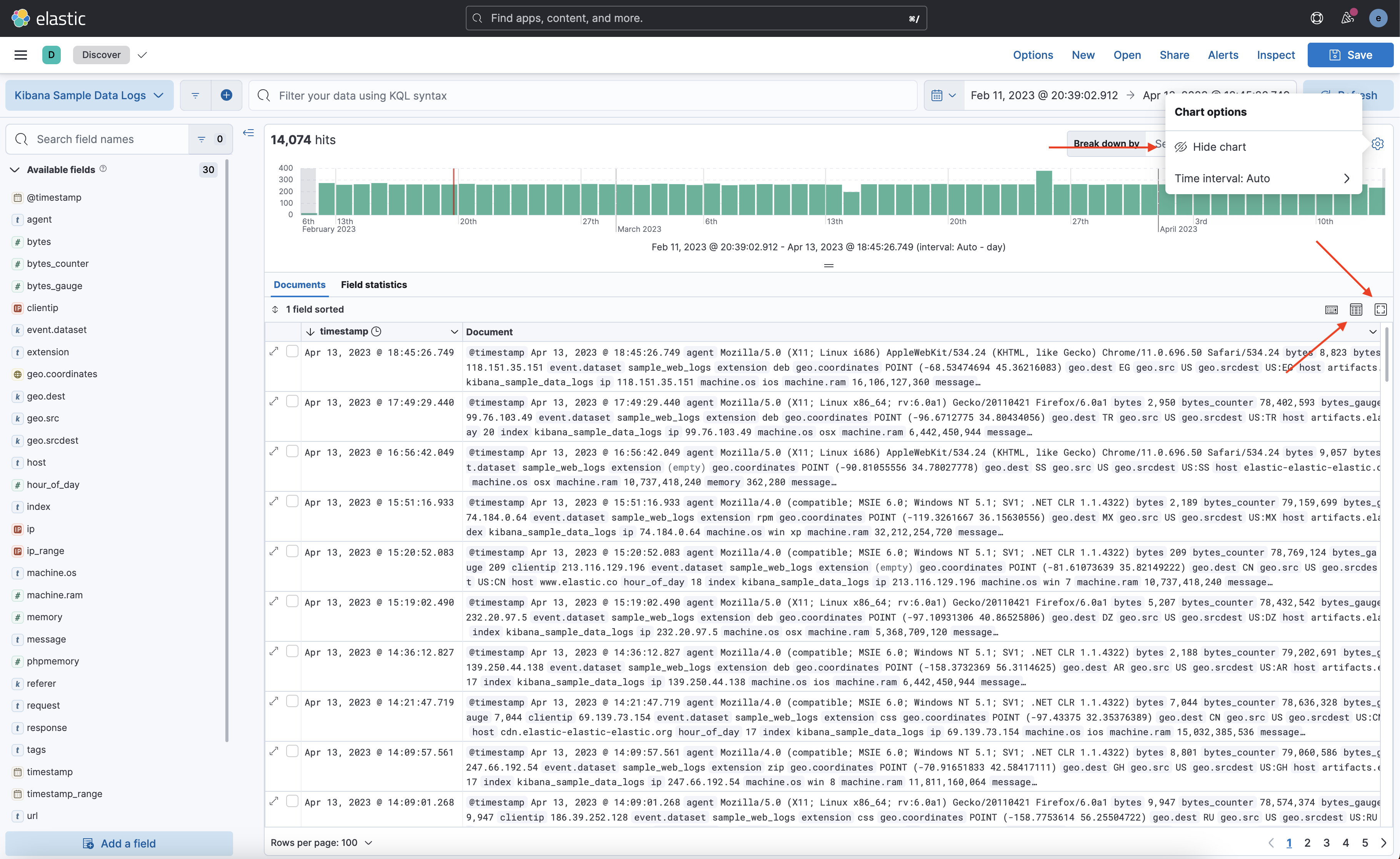 Create more height for the results table on the Discover page · Issue