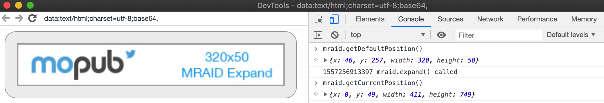 Mraid Getdefaultposition Is Always Equal To Getcurrentposition