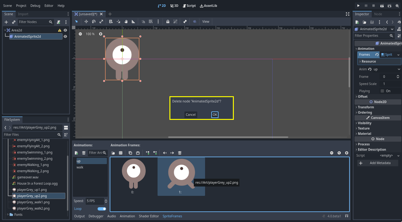 Deleting a frame via hotkey Delete, deletes the node · Issue #66487 ...