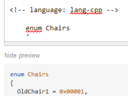C/C++ Weird hex values highlight in enum · Issue #2921 · highlightjs ...