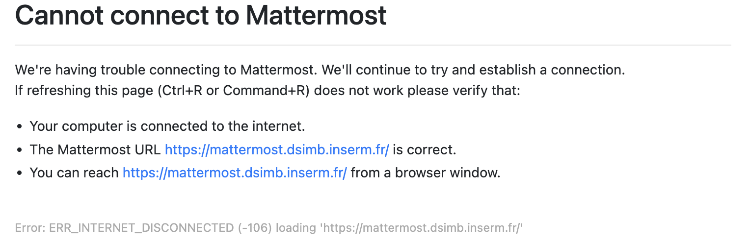 5.1.0 - Cannot connect to Mattermost · Issue #2121 · mattermost/desktop ...