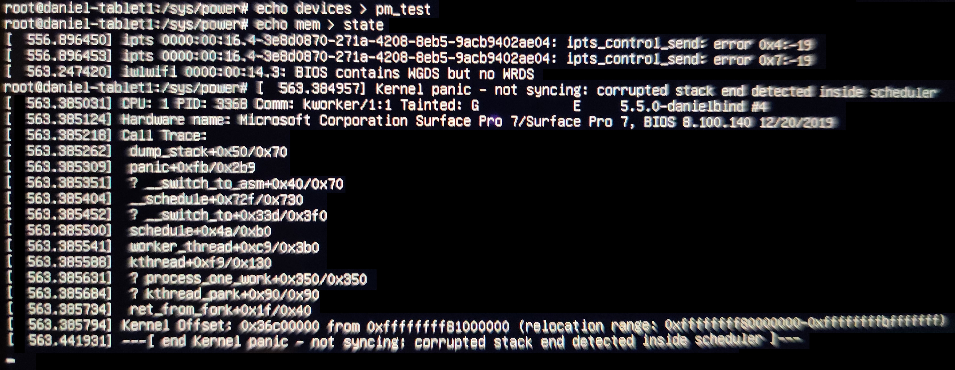 Panic Error Code Panic on 5.5 · Issue #88 · linux-surface/linux-surface · GitHub