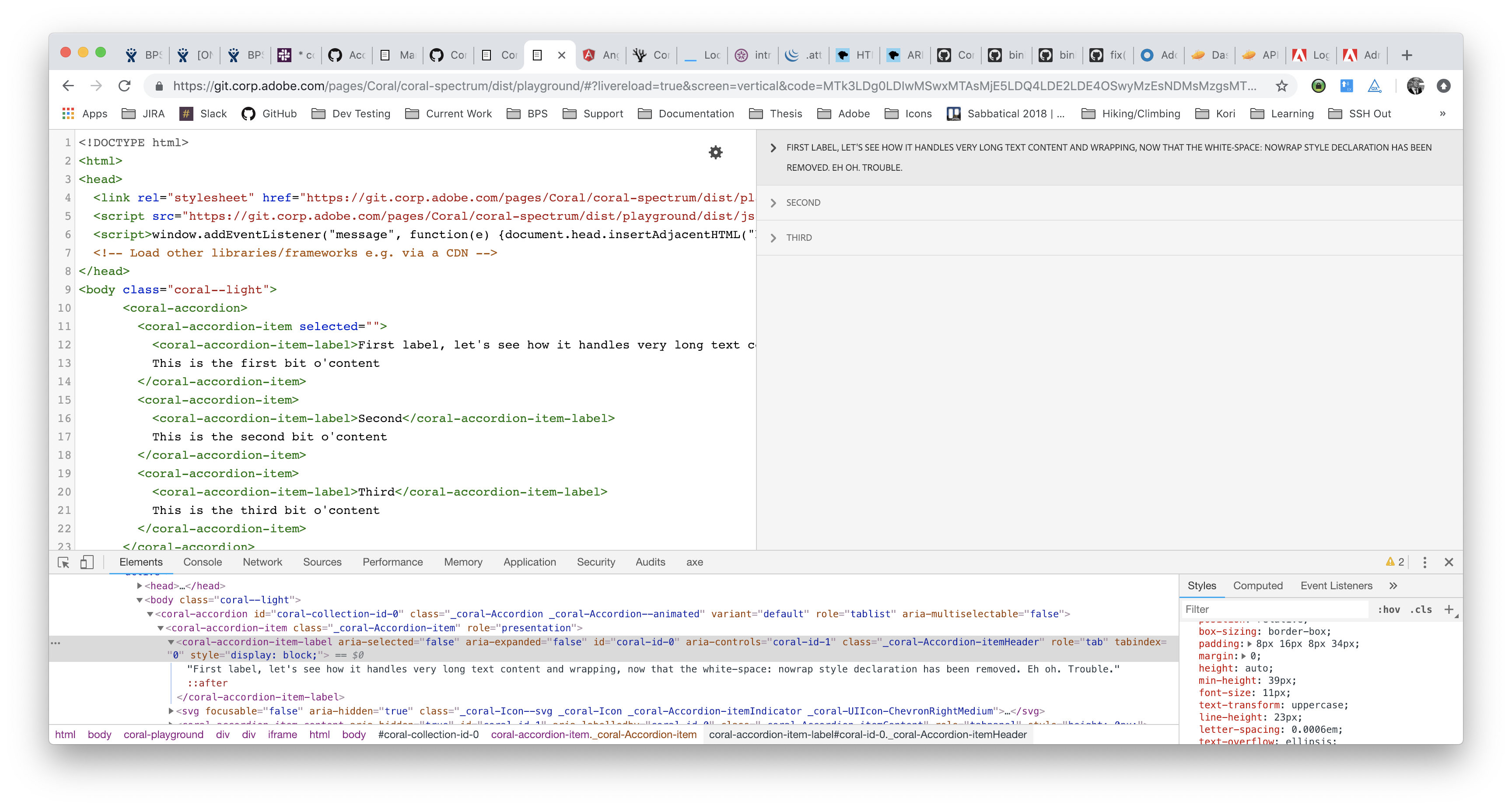 Accordion Heading Multiline (long) headings overflow accordion