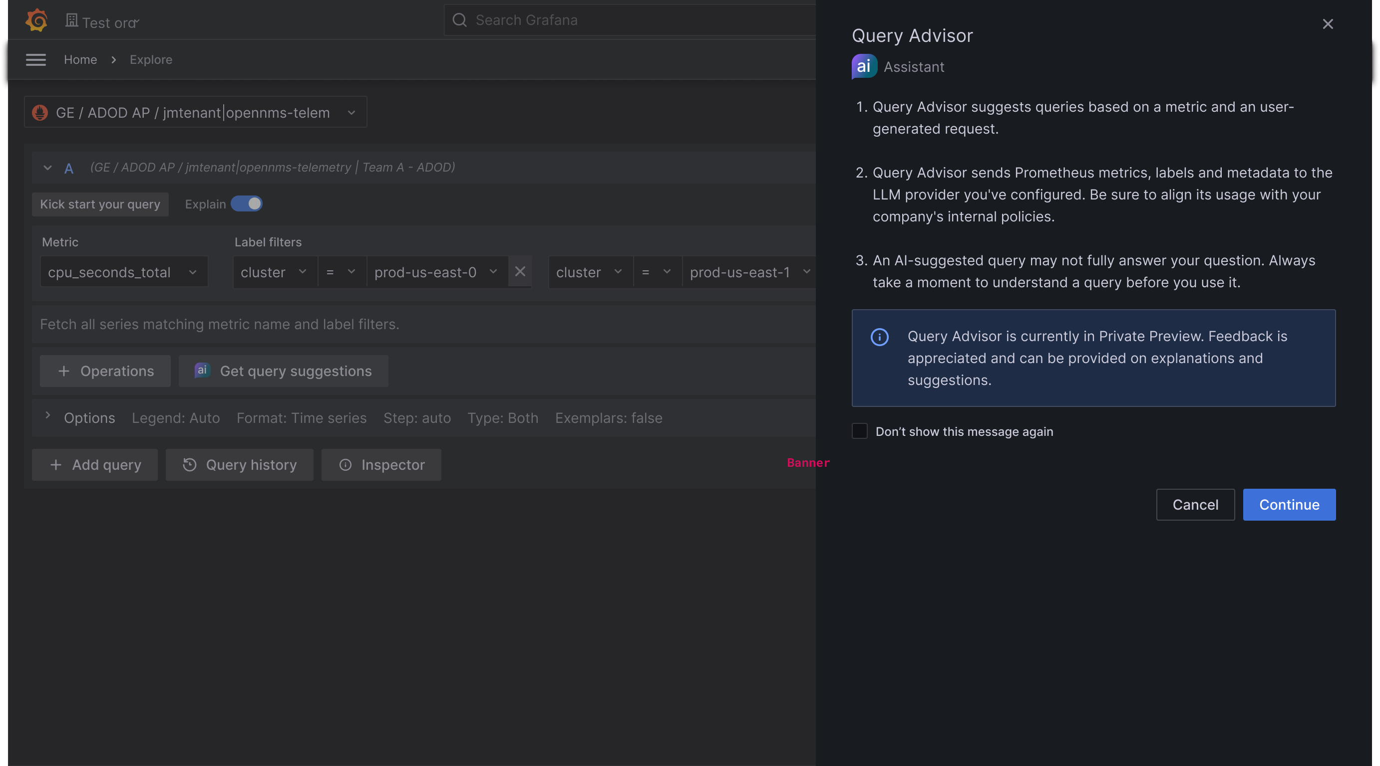 Prometheus Query advisor copy updates for preview · Issue 77894