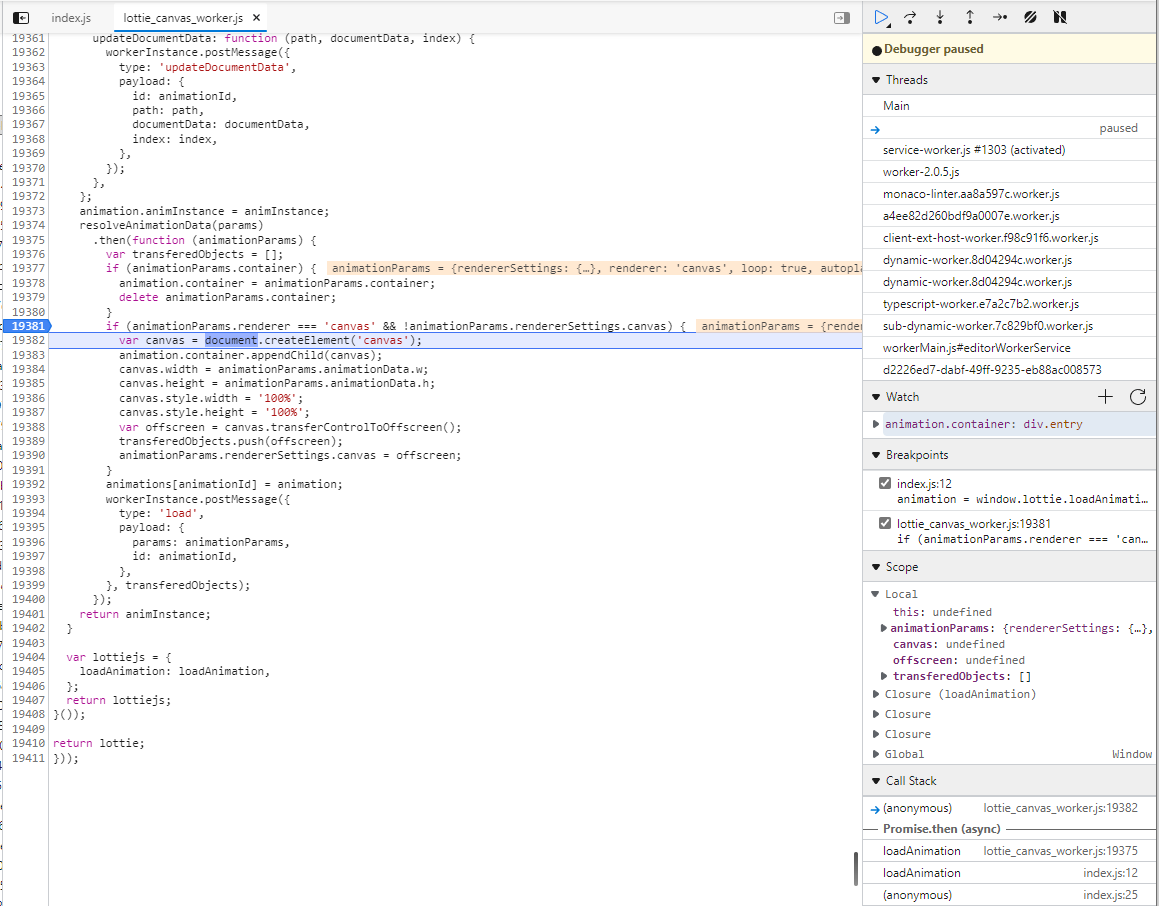 lottie_canvas_worker destroy() doesn't cleanup offscreen canvas created ...