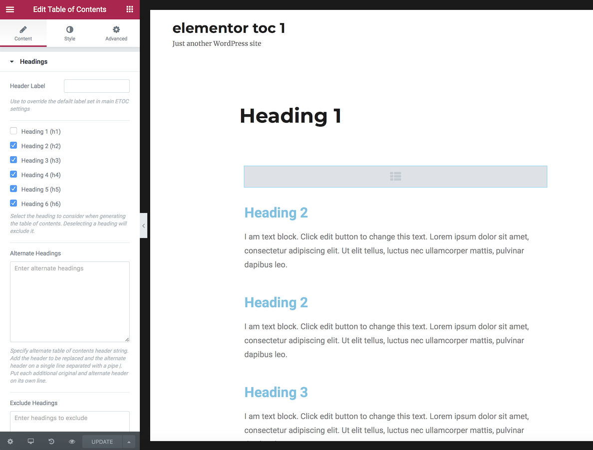 Elementor Widget · Issue 27 · ahmedkaludi/EasyTableofContents · GitHub