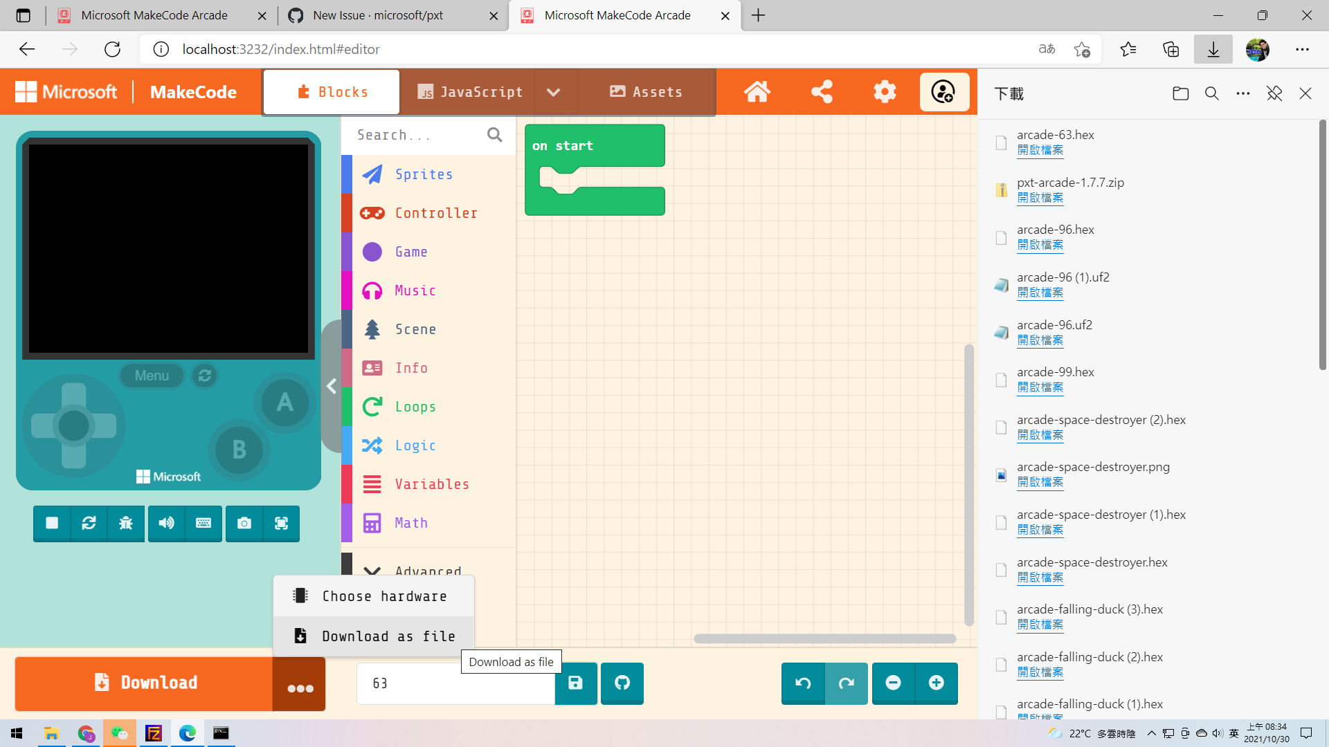 Download button has bug · Issue #4507 · microsoft/pxt-arcade · GitHub