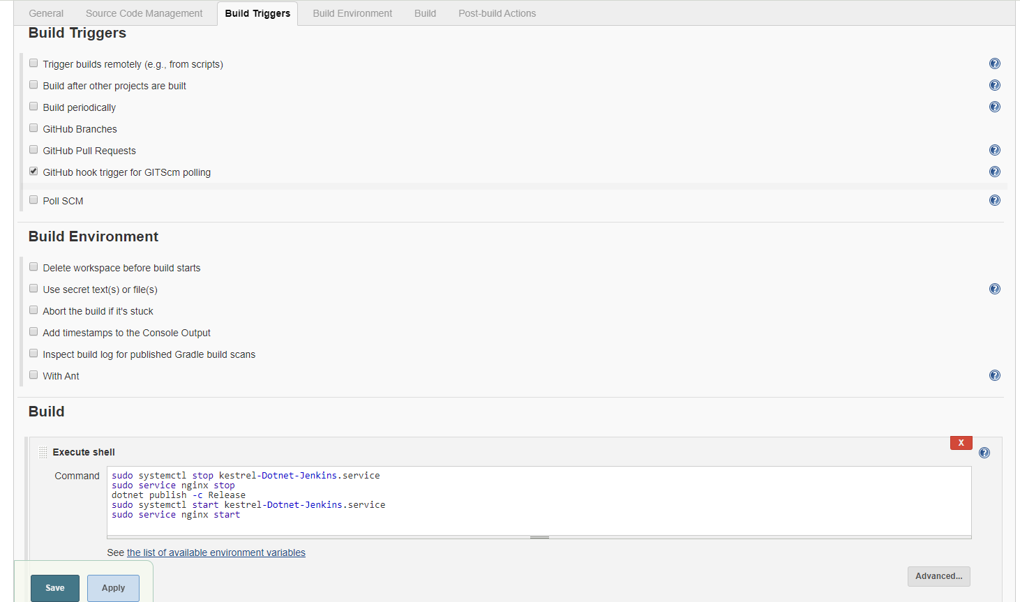 asp.net core , jenkins , github hooks,ubuntu server · GitHub