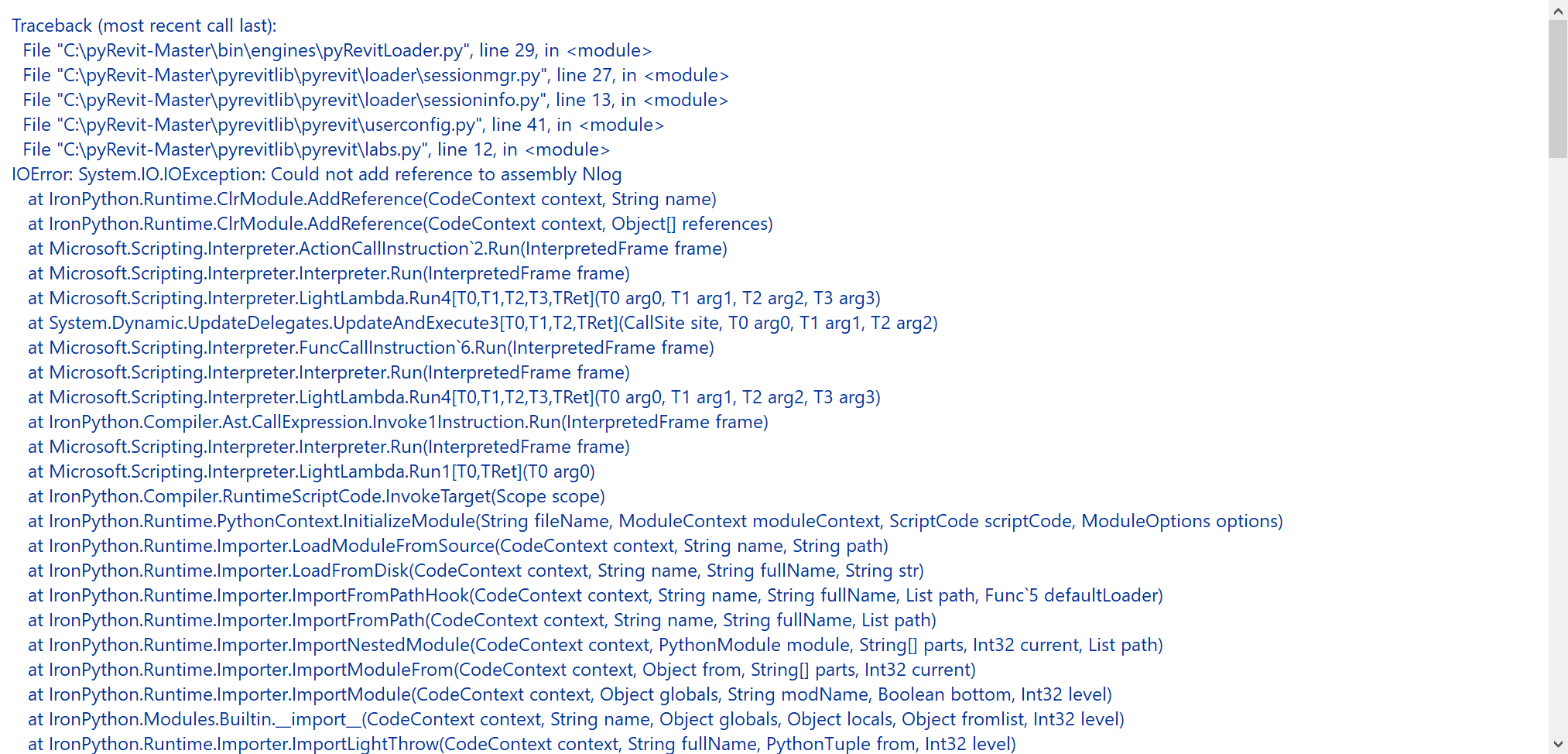 pyrevit errors