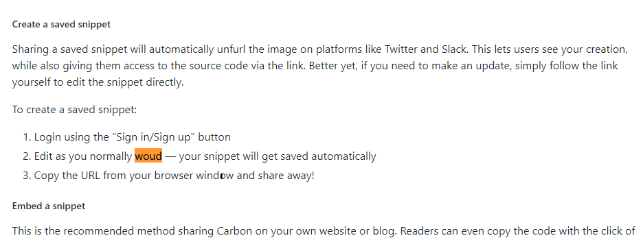 Spelling mistake in the ReadMe · Issue #1027 · carbon-app/carbon · GitHub