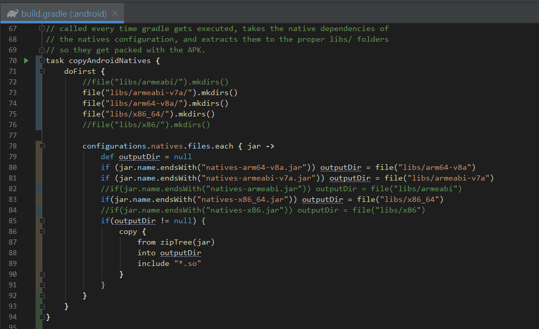 Question about removing "armeabi" and "x86" natives in Android · Issue ...