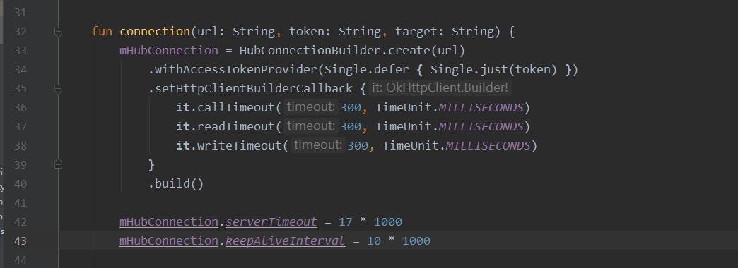 Android client, in version 5.0.0-preview.8.20414.8, call HubConnection ...