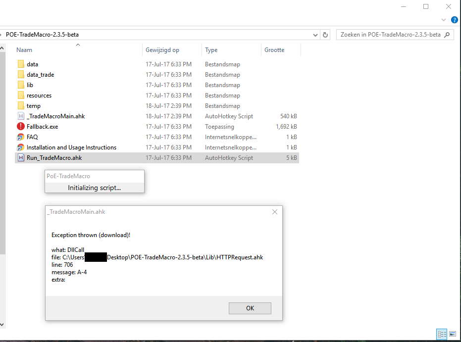 Exception thrown during script initialization [2.3.5beta] · Issue 390