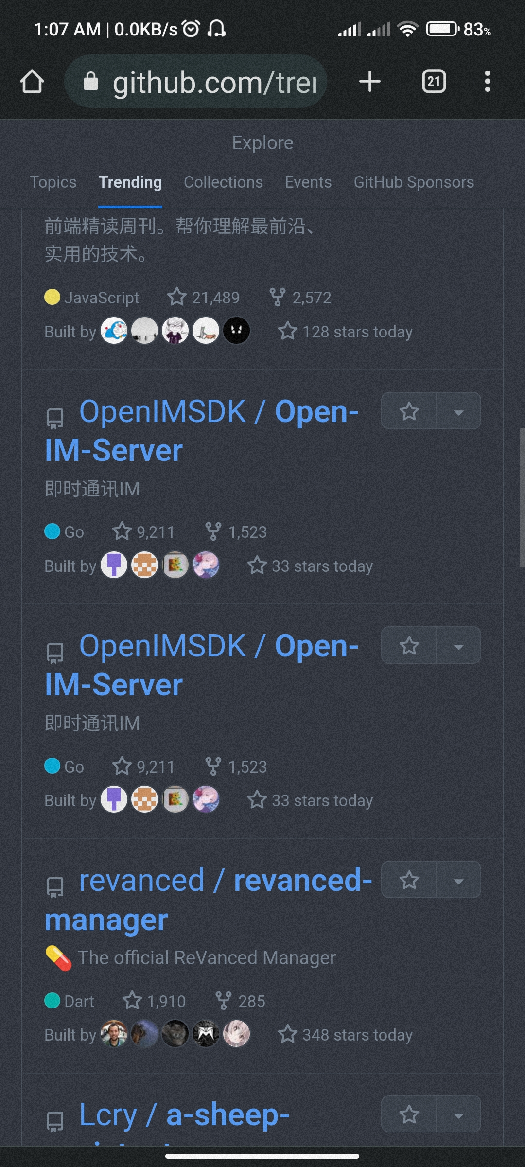 Repeated entries in github trending page? · community · Discussion ...
