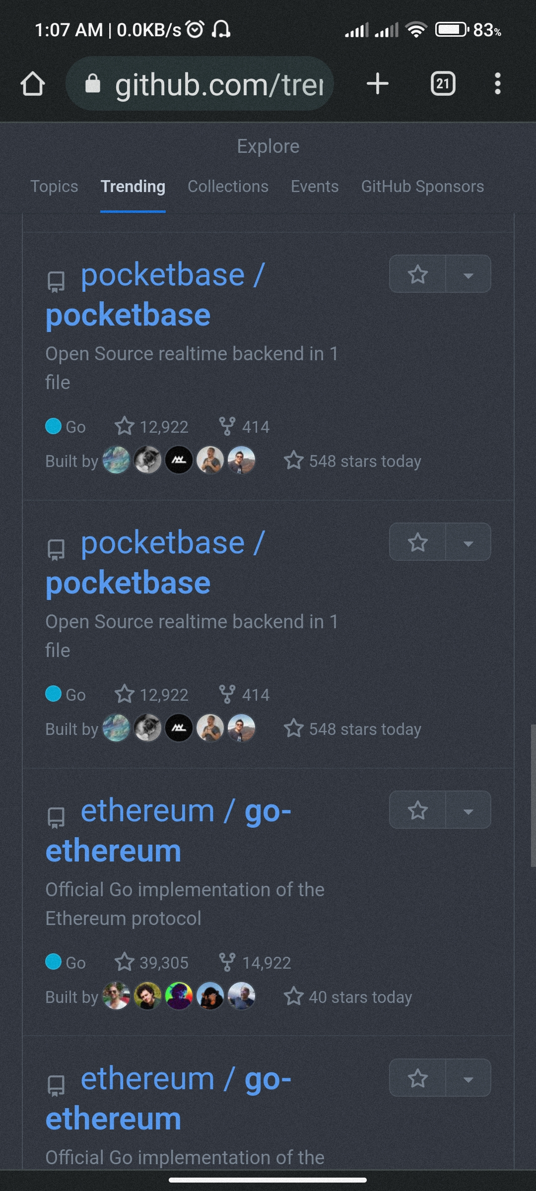 Repeated entries in github trending page? · community · Discussion ...