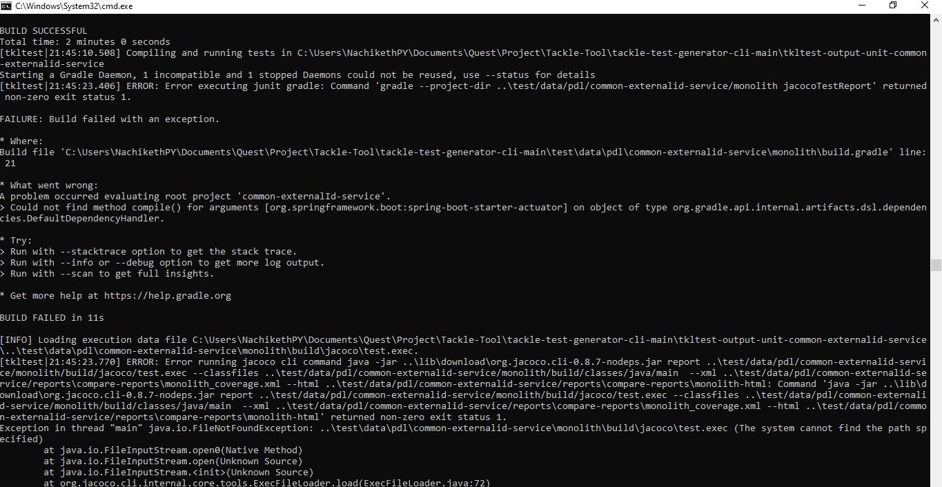 Build Fail Error on Test Case execution · Issue #175 · konveyor/tackle ...