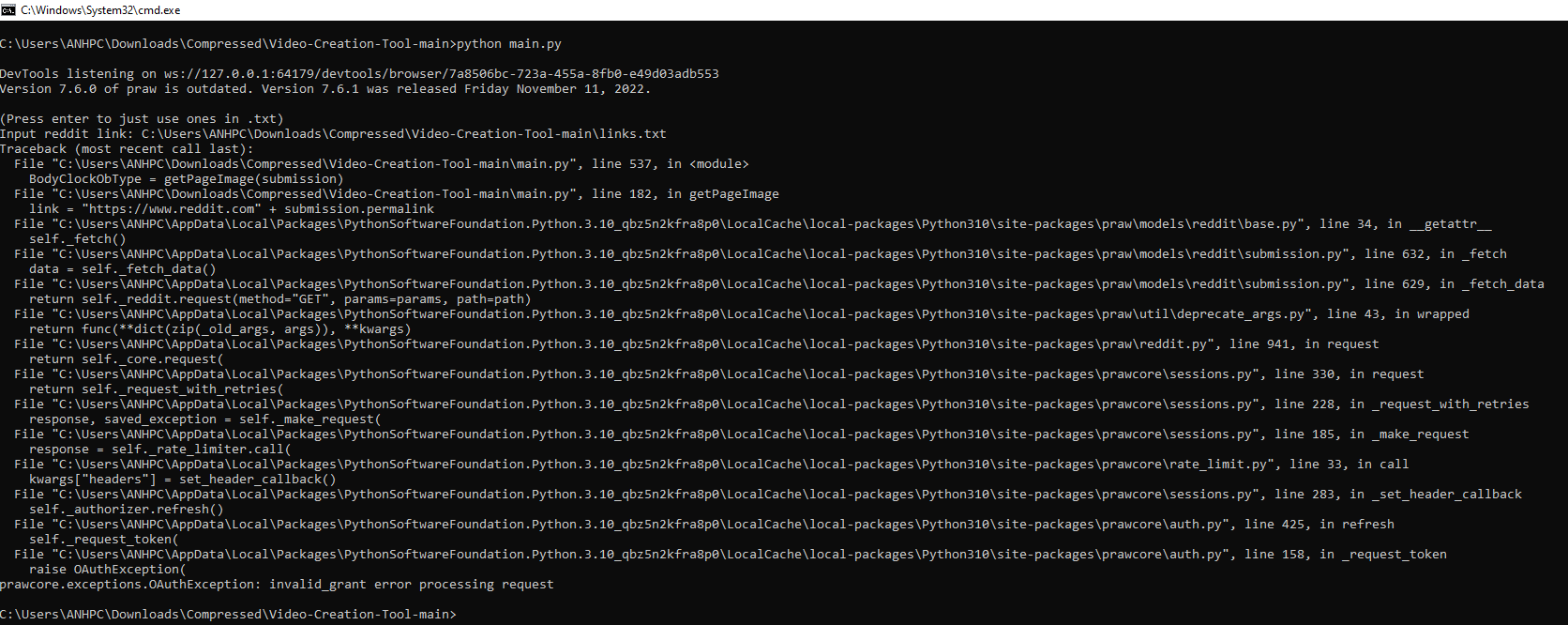 I am getting error in console · Issue #1 · n-eari/Video-Creation-Tool ...