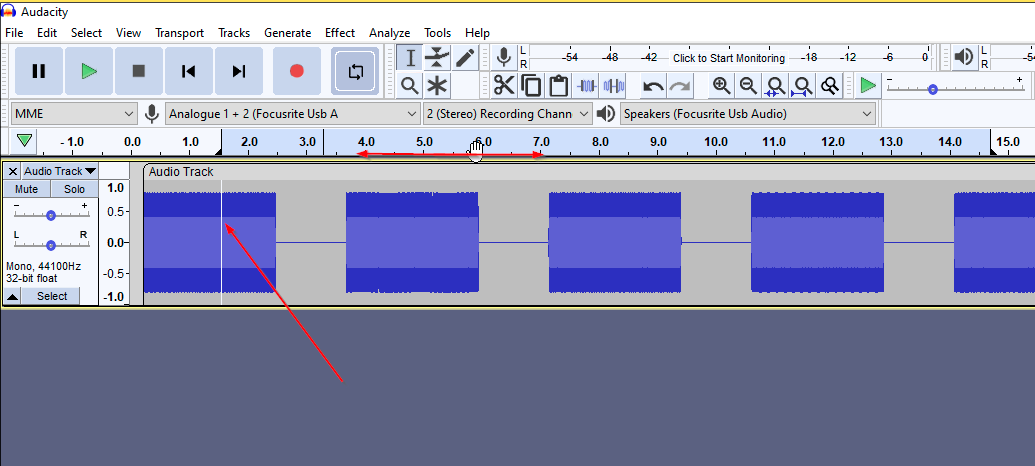 Time position indicator appears when a looping region is dragging ...