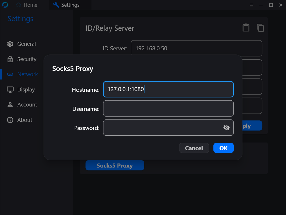 Cannot connect through SOCKS5 proxy · Issue 4898 · rustdesk/rustdesk