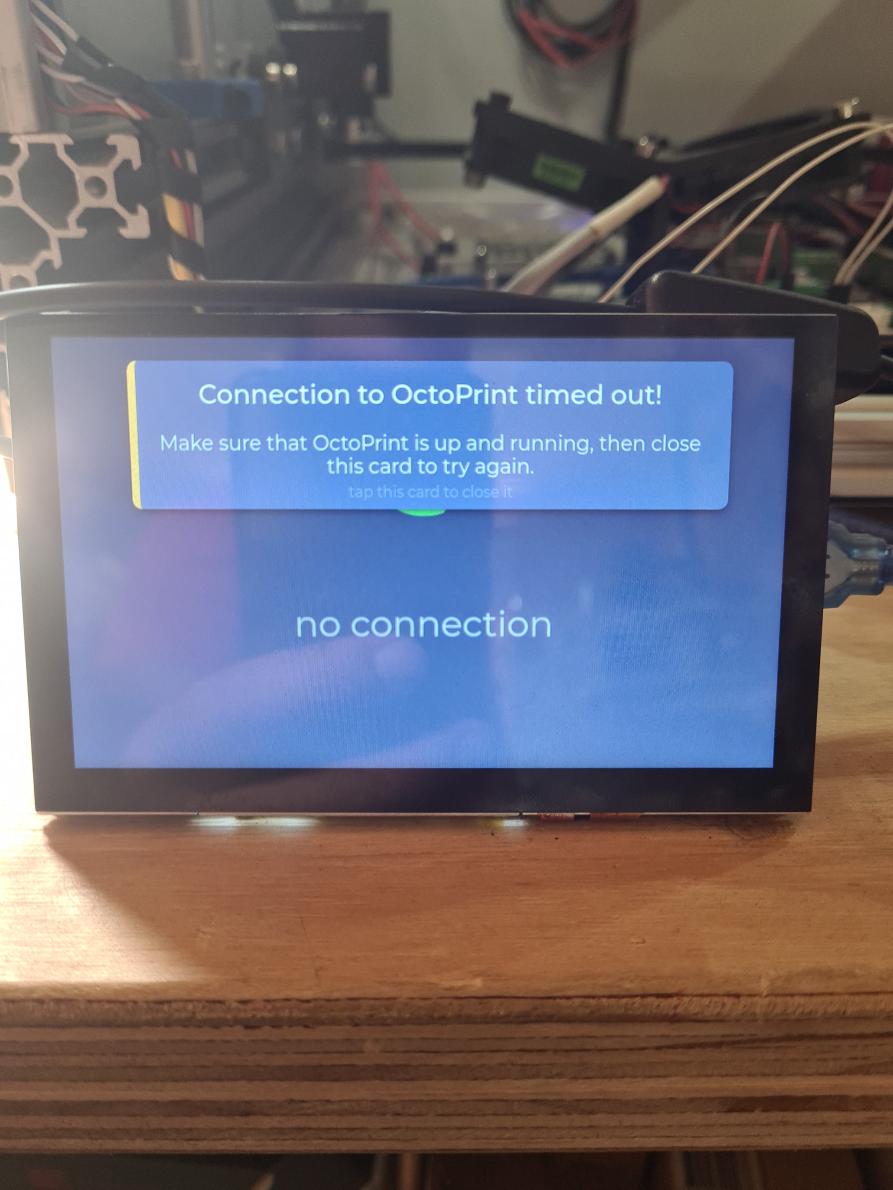 Octodash stuck on connection screen and cant back out, just says ...