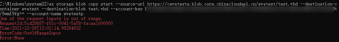 issue:Using az cli copy vhd file from global azure storage account to ...