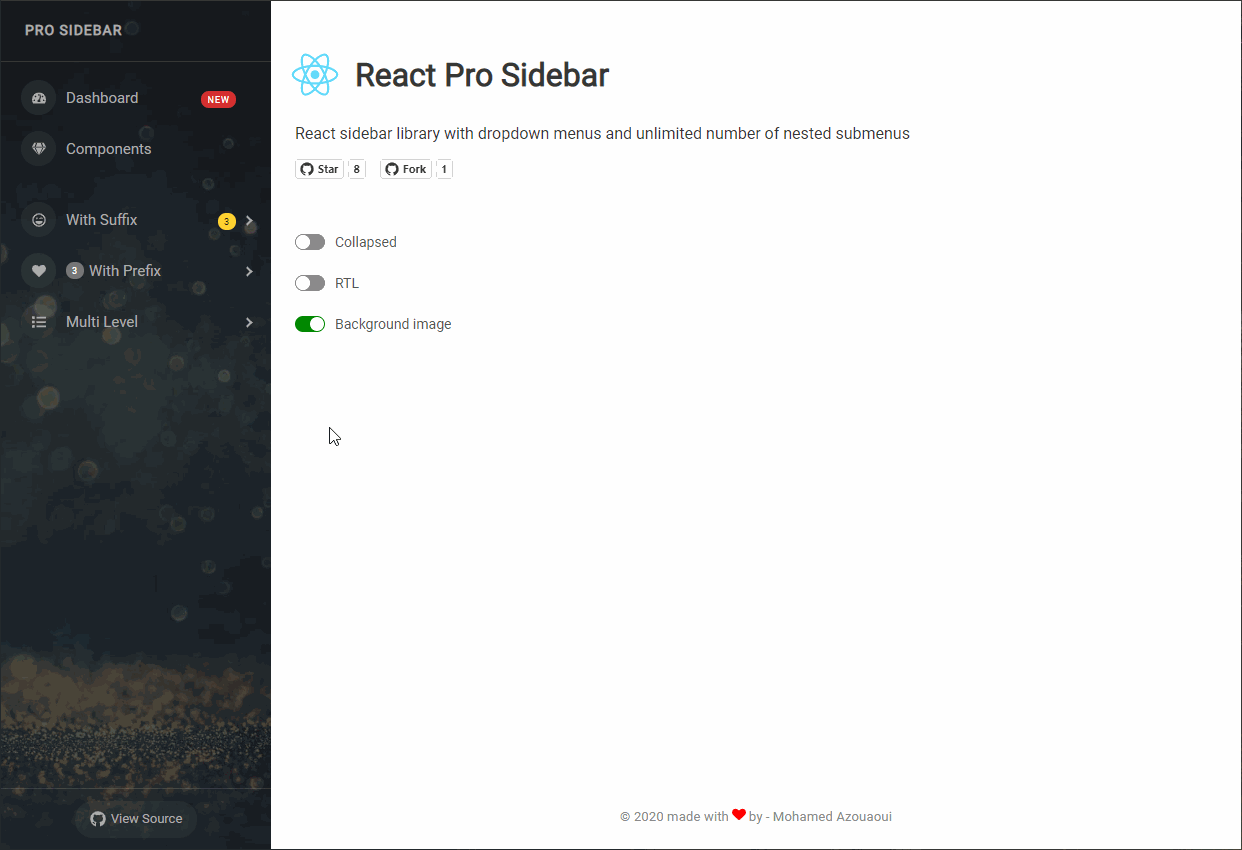 react-pro-sidebar