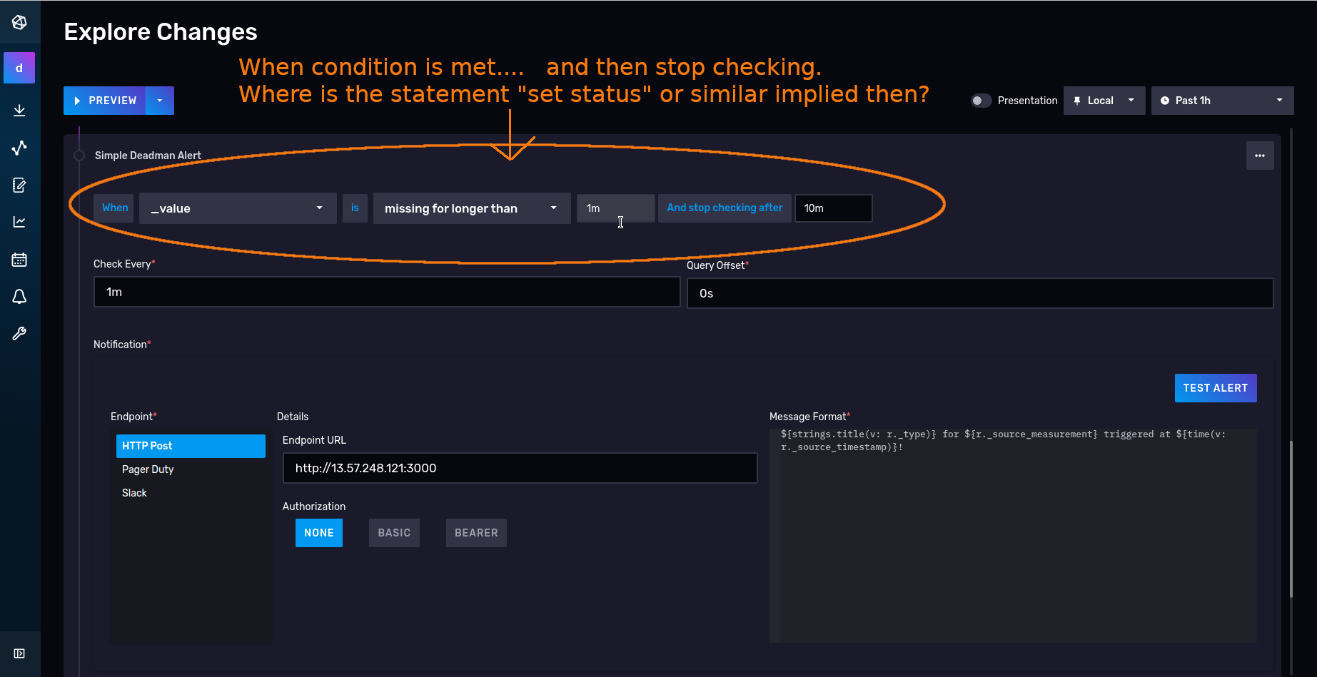 Alerts: Notebook generated alerts are missing syntax for setting levels ...