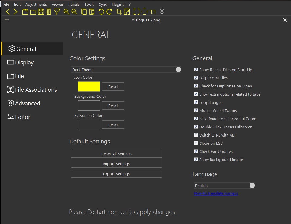 Dark theme: bad contrast in some dialogues · Issue #366 · nomacs/nomacs ...
