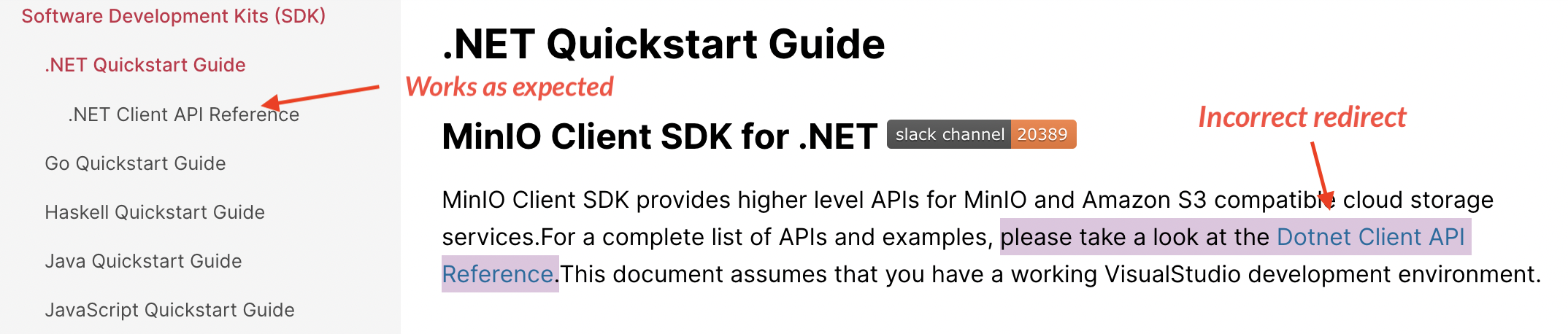 [BUG] .NET Client API link redirects to Kubernetes · Issue #617 · minio ...