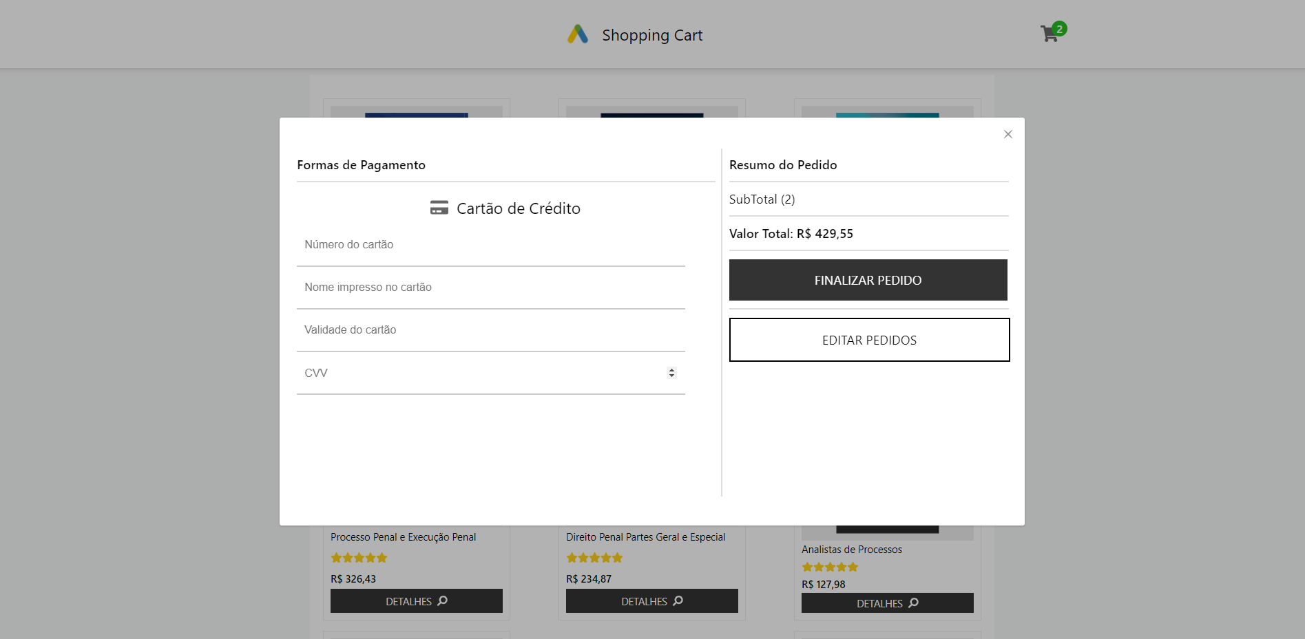 GitHub - rosival-souza/shopping-cart: Front-End Aplication test for ...